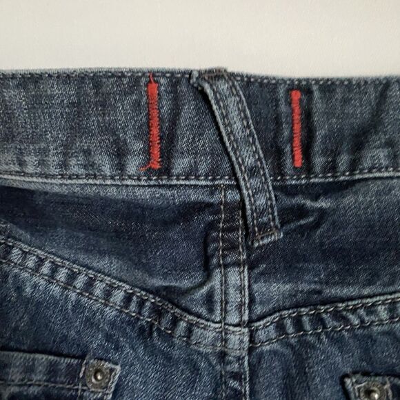 Guess Jeans Men 32x32 Slim Straight Del Mar Fit Dark Wash Blue Distressed - Picture 15 of 16